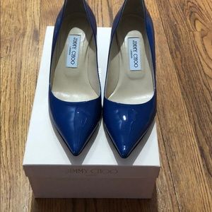 Jimmy Choo Aza 144 blue patent leather